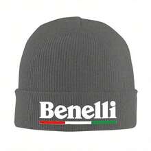 1pc Benelli Motorcycle Racing Knit Beanie - Black, Warm Acrylic Hat With "Benelli" Logo, Ideal For Men & Women, Perfect Gift For Motorcycle Enthusiasts, Winter Headwear| Stylish Headgear| Knit Construction, Motorcycle Gear, Without Battery - 黑色 - 查看 5