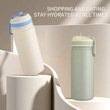 Large Capacity Stainless Steel Vacuum Bottle, Lid And Cup, 2 Hot Water Bottles, Hot Water Cup, Double-Layer Insulation, Super Portable, Multifunctional Design, Very Suitable For Travel, Home, Office, School And Unique Birthday Gifts, Santa Claus Gifts, Kitchen Accessories, Thanksgiving Gifts, Christmas Gifts, Halloween Gifts, Valentine's Day Gifts, New Year's Gifts