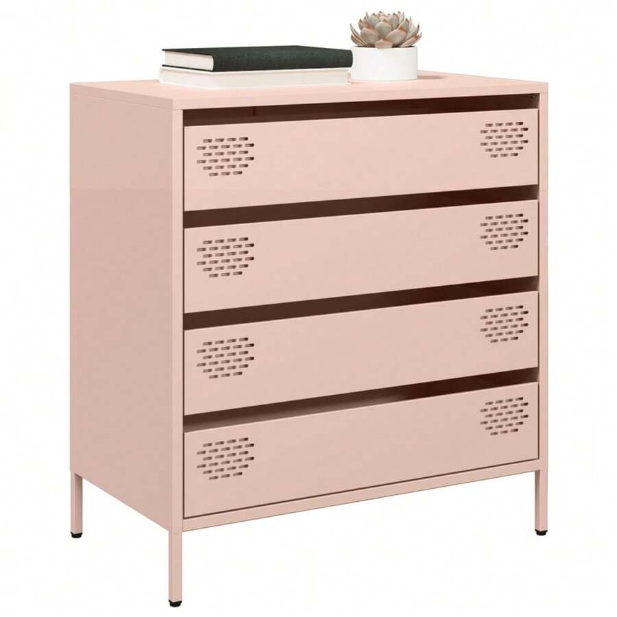 vidaXL Credenza rosa 68x39x73,5 cm in acciaio laminato a freddo
