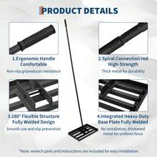 Techigher Lawn Leveling Rake, Heavy Duty Landscape Rake With Adjustable Handle, Lawn Leveler Tool, For Backyard, Garden, Golf Course, Farm, Pasture