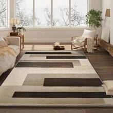 1pc Fluffy Modern Area Rug, Suitable For Living Room, Bedroom, Dining Room, Office, Washable Carpet, Machine Washable Rug, Abstract Pattern Washable Area Rug, Non-Slip Backing, Brown - Multicolor - View 3