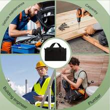 1 حقيبة أدوات قابلة للطي، حقيبة تخزين أدوات يدوية، حقيبة تخزين واسعة الفم، صندوق أدوات كهربائي، حقيبة تخزين متعددة الوظائف، متوفرة بأحجام متعددة