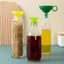 3 Pieces Set Of Multifunctional Silicone Kitchen Funnels For Cooking And Baking Cans, Easy To Fill With Oil, Syrup, Juice, Reusable, Sturdy, Easy To Clean, Heart-Folding Funnel Set, Funnel Divider, Creative Plastic Set, Small And Large, Large-Caliber Oil And Wine Funnel, Kitchen Tool Funnel 3 Pieces Set