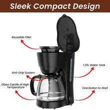 SUPERLEX 3-In-1 Coffee Machine, 1.25L Drip Coffee Machine, One-Touch Automatic Espresso Machine, Cappuccino Machine, Hot And Iced Coffee Machine For Ground Coffee, Extraction Brewing Coffee Machine, Removable Anti-Drip Function To Avoid Cleaning, Permanent Filter, Multi-Person Sharing Suitable For Latte, Mocha, Cappuccino - Xem 7