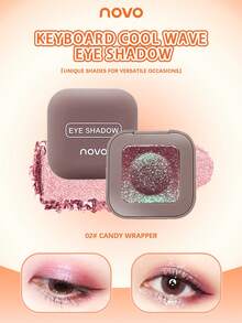 NOVO 闪亮单色眼影，质地柔滑，持久，易于涂抹，高光，适合日常、节日、毕业典礼、派对、舞台妆、音乐节 - 02#糖果紙 - 查看 1