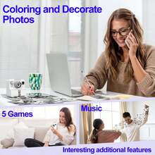 Máy ảnh kỹ thuật số cầm tay in tức thì với ống kính selfie xoay 180° | In, chia sẻ và trang trí tức thì với giấy tích hợp | Màn hình LCD 2,4", độ phân giải HD 1080P, hiệu ứng âm nhạc và âm thanh | Phụ kiện du lịch và tiệc tùng vui nhộn và sáng tạo | Làm quà tặng (Hồng/Xanh dương/Tím), Pin sạc 1300mAh thích hợp làm quà tặng du lịch, tiệc tùng, sinh nhật, Giáng sinh và năm mới - ZSK-Nhiều màu - Xem 4