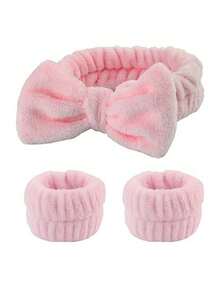 Bộ 6 món băng đô và băng đeo cổ tay SPA siêu mềm cao cấp, băng đô rửa mặt, băng đô trang điểm, băng đô chăm sóc da, băng đô mút xốp mềm mại, khăn bông thấm hút tốt, thích hợp cho chăm sóc da, tẩy trang, tắm, dành cho phụ nữ. - Nhiều màu - Xem 8