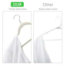 Premium Velvet Hangers,Non-Slip Thin Flocked Felt Hangers, Sturdy Clothes Hangers, Heavy Duty Coat & Suit Hangers, Suit Hangers For Closet Use, Ideal Closet Supplies 5pcs - Multicolor - View 5