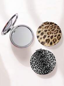 1 Stück doppelseitiger Make-up Spiegel, neuer Bestseller im INS-Stil, kreativer Samt-Patchwork-Leopard-Zebra-Leder tragbarer doppelseitiger runder Spiegel, Handspiegeln, Taschenspiegel, Schminkspiegel, kleiner Spiegel, Wohndekoration für Wohnzimmer, Schlafzimmer, Badezimmer, Reisezubehör, Hochzeit, Party, Geburtstag, Geschenk für Männer, Mütter, Väter, beste Freunde, Lehrer, Neujahr, Accessoire, lustiges Geschenk, um Ihre Make-up Momente aufzuhellen, günstig, Strumpfstopfer, Make-up, Make-up Utensilien, günstige Sachen, Geschenke, Geschenke für Frauen, Weihnachtsgeschenke