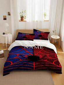 Halloween Spider Web Duvet Cover Set, 3-Piece Comforter Cover Set, Gradient Spider Print Bedding Set, Soft & Comfortable Duvet Cover Set, Suitable For Bedroom, Guest Room, Polyester Material, Duvet Cover Set (1 * Duvet Cover + 2 * Pillow Shams, No Filling), Suitable For Bedroom Decor, Home Decor, Holiday Decor, Holiday Gifts, Halloween, Holidays - Multicolor - View 20
