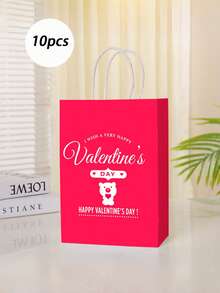 Love Valentine's Day Gift Bag, Wedding Companion Gift Kraft Paper Handbag, Mother's Day Gift Packaging Paper Bag, Love Gift Bag, Gift Storage Bag, Valentine's Day Love Romantic Bag - Multicolor - View 15