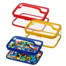 1/2/6 chiếc Túi đựng đồ bằng PVC trong suốt có khóa kéo – Túi đựng mỹ phẩm, đồ dùng du lịch và đồ gia dụng chất lượng cao trong suốt, bền và nhẹ với tay cầm gia cố, khóa kéo an toàn, túi đựng mỹ phẩm - Nhiều màu - Xem 6