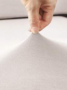 1pc Minimalist Modern Solid Color Milk Silk Elastic Sofa Cushion Cover, Suitable For All Seasons - Grey - View 3