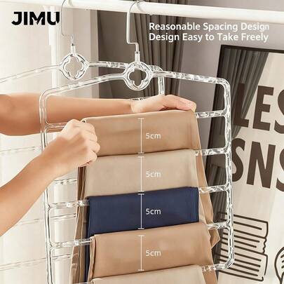 1pc Home Light Luxury Anti Slip Multifunctional Pants Storage Rack For Dormitory And Bedroom - Space-Saving Multi-Layer Clothes Sorting And Hanging Drying Organizer, Durable Anti-Slip Design, Portable Lightweight Wardrobe Shelf For Closet, Laundry And Wardrobe Organization, Easy-Access