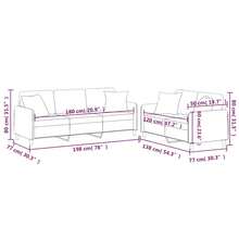 vidaXL 2-Teiliges Sofa-Set Mit Kissen, Dunkelgrauer Stoff - Grau - Übersicht 9