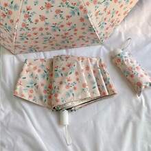 Compact Ditsy Floral Umbrella, Foldable Dual Use Parasol & Rainwear