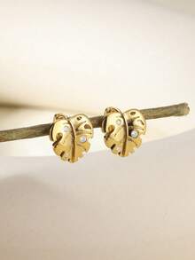 1 Paar romantische, elegante Zirkonia Schleifenohrringe für Frauen, Edelstahl, goldfarben beschichtet, Schleifen-Ohrringe, luxuriöser Hochzeitsschmuck