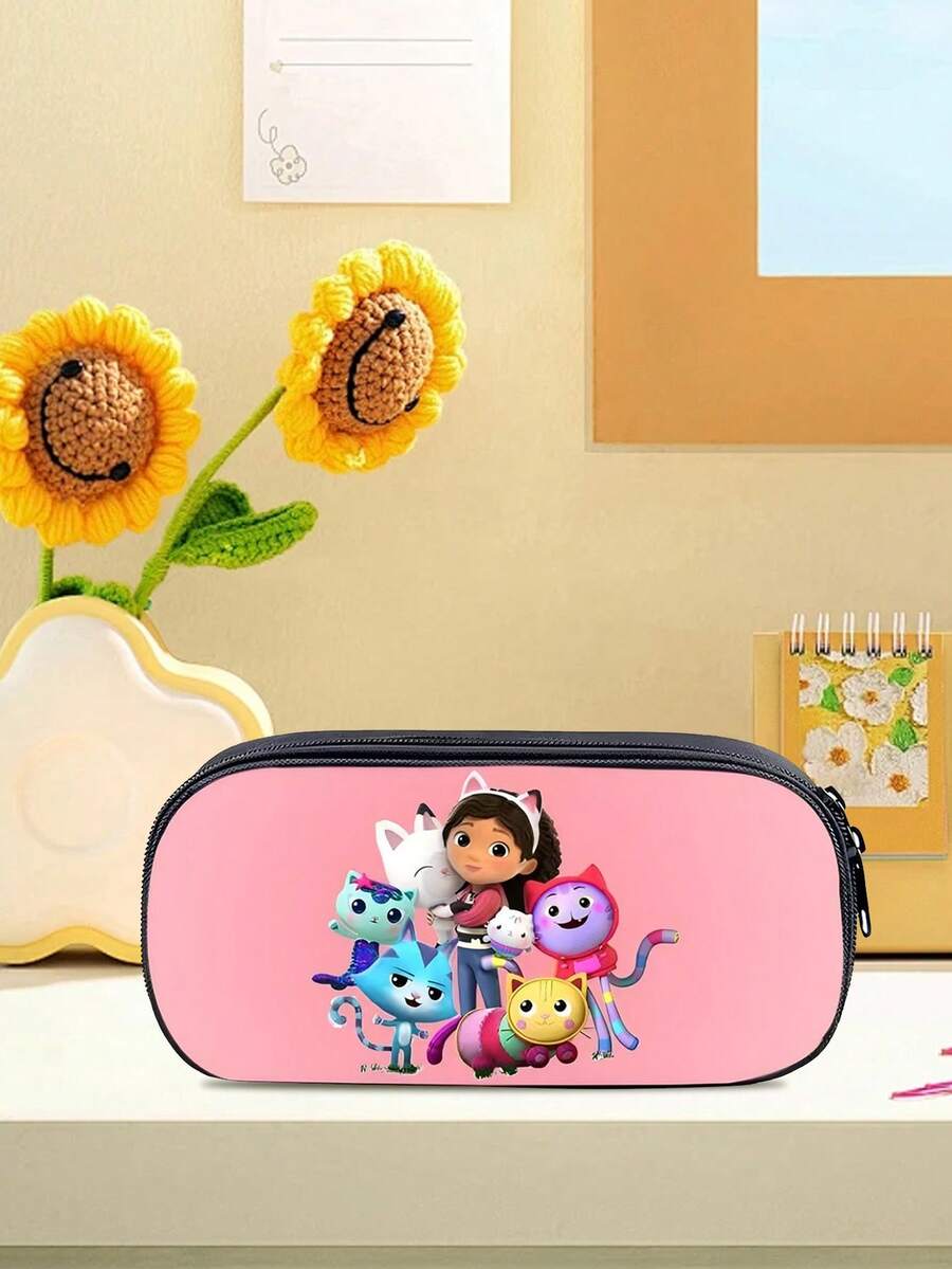 [ Back-To-School Hot ]Gabby's Dollhouse Dollhouse Series Pencil Cases, Cute Cartoon Stationery Bags For Students, Large-Capacity Multi-Functional Pencil Cases, Essential For Storing Back-To-School Gifts For Students! - Multicolor - View 1