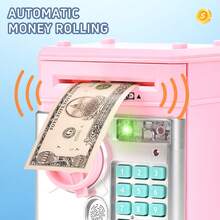 Piggy Banks Money Banks, Automatic Electronic Piggy Bank With Password And Fingerprint Unlocking Simulation, Money Bank Toys For 3 4 5 6 7 8 9 10 Year Old