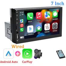 Hippcron Single DIN Car MP5 Player, 7-Inch HD Touchscreen, Bluetooth Connection, Support CarPlay And Android Auto, 12V Power, FM Radio, ISO Interface, AUX Input, SD Card Slot, USB Port - With Carplay and Android Auto - View 12