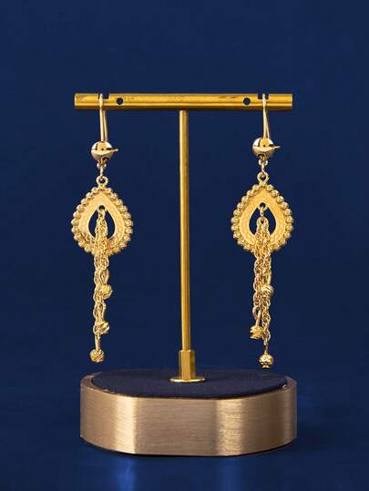 1 Set Elegant Middle Eastern Style Exaggerated Golden Vintage Jewelry Set, Suitable For Outing, Casual Gathering, Daily Date, Christmas And Other Festivals Gift For Women, Girlfriend, Parents. Includes Earrings