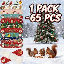 15~65 Piezas - Elemento navideño, vendas divertidas de varios estilos, vendas de PE, parches hemostáticos con patrones de dibujos animados lindos y transpirables, protegen heridas, detienen el sangrado de inmediato y previenen los arañazos - Vendaje de yeso, vendas deportivas