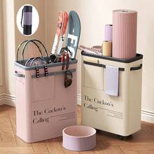 1 pieza Cesta de almacenamiento con rodillo para esterilla de yoga, equipo de fitness y deportes. Cesta de almacenamiento de espuma cosida en el hogar con eje extraíble, conveniente y ligera. - Tres colores - Ver 5