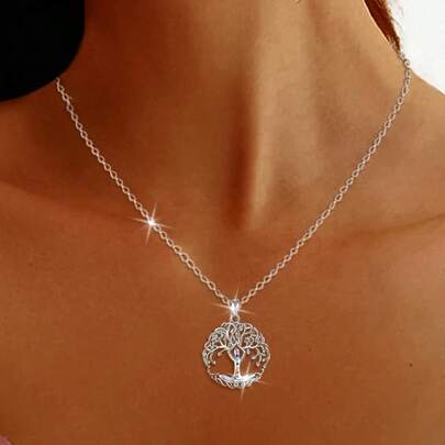 1 Peça Colar Vintage com Pingente em Forma de Coração Polido em Prata 925, Versátil para Mulheres, Adequado para Uso Diário, Férias e Presente