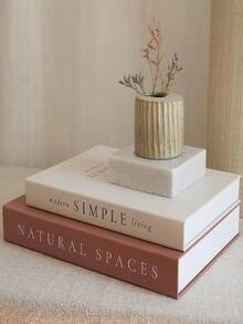 3/6pcs Elegant Minimalist Decorative Book Stack - Beige & Brown Paper Book Ornaments With Rounded Edges, Sturdy Layered Design For Coffee Table, Living Room, Dining Table - Modern Home Decor In Neutral Tones, Space-Saving Tabletop Centerpiece For Year-Round & Seasonal Decor,Easy To Assemble, No Maintenance Required