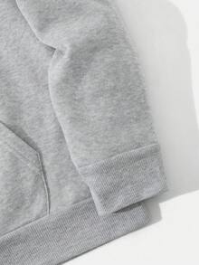 1pc Plus Size Men Santa Claus Print Thermal Lined Hooded Sweatshirt, Suitable For Christmas And Daily Wear, Autumn/Winter, Long Sleeve Top