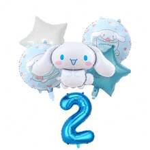 Conjunto de globos de Sanrio, Conjunto de globos con números de dibujos animados de Cinnamoroll, Globos de decoración para cumpleaños, aniversario y ceremonias de Cinnamoroll, Globos de decoración de fondo fotográfico de fiesta de Cinnamoroll, Conjunto de globos de lámina con números de Cinnamoroll
