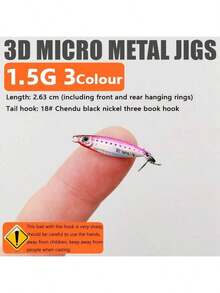 微型铁板饵 1.5/3/5克 3D 迷你 VIB 诱饵 金属铸造夹具 勺鱼 微型亮片鱼饵 人工鱼饵 - 彩色 - 查看 24
