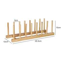Estante multiusos de bambú, puede almacenar platos, tazones, tazas, libros, tapas de ollas, tablas de cortar, estante de secado, estante de escurrido, estante de almacenamiento, adecuado para gabinetes de cocina (mantener seco) - Marrón - Ver 16