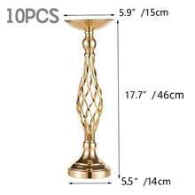 OBOVAY 1/10 Pcs Gold Multifunctional Metal Floral Decor & Candle Holder Set, Suitable For Wedding, Party, Banquet, Event, Restaurant, Hotel Decoration - Gold - View 9