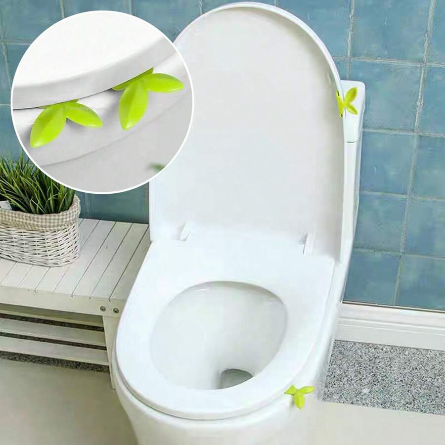 2个ABS塑料创意绿叶马桶座圈提手，马桶盖提手工具，适用于马桶座圈和马桶盖。