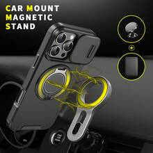 军工防摔 360° 旋转防摔手机壳支架 适用于 Apple 11/12/13/14/15/16 Pro Max、S22/23/24+ UA04/A05/A14/A15/A24/A25/A34/A54S 系列、Moto、Pixel、Redmi - 橘色 - 查看 7