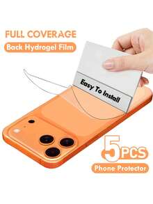5 Pcs Back Hydrogel Film Compatible With IPhone 17 Pro Max/Air/16/16e/16 Pro Max/15/14/11/13/12/11/Pro Max/Plus/XS Max/X/XR Soft Clear Screen Protector Phone Accessories [Not-Glass] - Clear - View 19