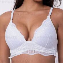 Sutiã Sem Aro Bojo Soft em Renda Super Confortável - Branco - Visão 2