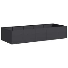 vidaXL Pflanzgefäß Schwarz 200 X 80 X 40 Cm Stahl - Schwarz - Übersicht 2