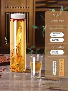 1 Piece Of High Borosilicate Glass Wine Bottle, Empty Bottle, Special White Wine Bottle For High-End Wine, Sealed Wine Storage Container, Family Hotel Shopping Mall Supplies - Clear - View 3