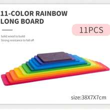Rainbow Stacking Building Blocks For Children, Early Education To Develop Thinking, Spatial Imagination, Color Matching, Construction Stacking Blocks, Early Education Puzzle Game, Parent-Child Interaction, Children's Christmas And Holiday Gift - Multicolor - View 8
