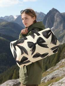 Cartoon Bow Girl Pattern Printed Fashion Travel Tote Bag, Multifunctional Handbag & Shoulder Bag, Suitable For Outdoor, Travel, Fitness, Camping, Hiking, Back To School Essentials, Holiday Travel Necessity, Travel Bag, Travel Accessories - Multicolor - View 11