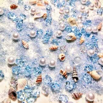 50/100g/Set Ocean-Themed Epoxy Resin Filling Material | Shiny Star, Moon, And Shell Shaped Jewelry Accessories - Perfect For Jewelry Making, Handcraft DIY, & Aquarium Base Sand Filling Creative Home Decor Moon Shaped Resin