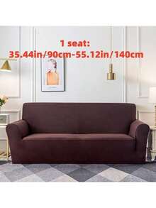1pc Solid Color Milk Silk Stretch Full Cover Sofa Slipcover, Suitable For Home And Pets, All Season