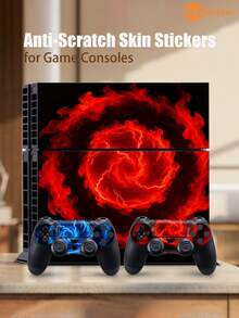 3片/套 冰蓝、红色和金色大理石纹科幻霓虹灯图案贴膜，兼容游戏机，防刮擦、耐用、无气泡、易于粘贴、防水耐磨PVC材质 - 彩色 - 查看 11