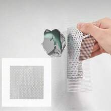 Kit de reparación de paredes de yeso - Juego de herramientas de reparación de agujeros con malla de fibra de vidrio autoadhesiva, raspador y papel de lija para paredes, techos y paneles de yeso - Disponible en múltiples tamaños (5/10/15/20 cm) - Paquete de múltiples parches - Multicolor - Ver 11