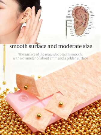 2/1BOX-800 Gauss Magnetic Bead Acupoint Patch, Suitable For Acupoint Massage, Ear Bean Patch, Ear Acupoint Patch, Hand Patch, Foot Patch, And Body Acupoint Patch For Ear, Hand, Foot, And Body