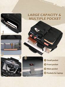 NEWHEY Professional Messenger Bag For Men 15.6 17.3 Inch, Laptop Bag, Waterproof Polyester, Computer Bag Business Waterproof Backpack