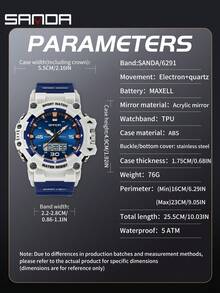 SANDA. SANDA New 6291 Fashion Student Sports Electronic Watch Multi Functional Waterproof Timing Student Electronic Watch - White - View 4