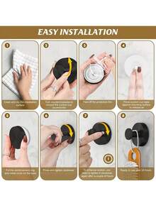 1/2pcs Powerful Suction Cup Stainless Steel 304 Hooks For Bathrooms And Kitchens, Featuring Vacuum Technology For Wall-Mounted Towel Hooks With A Load Capacity Of 6.8Kg, Suitable For Smooth Surfaces Like Glass, Mirrors, And Tiles, Waterproof And Rust-Resistant In Matte Black, Ideal For Storing Bath Balls, Bathrobes, And Coats.